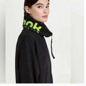 Reebok x Victoria Beckham Black Cropped Cowl Sweatshirt Embroidered Green -XS